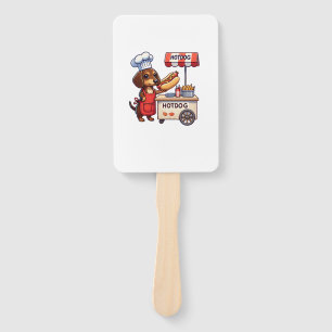 Abanico Funny Dachshund Perro Weiner Sausage Hotdog Sandwi