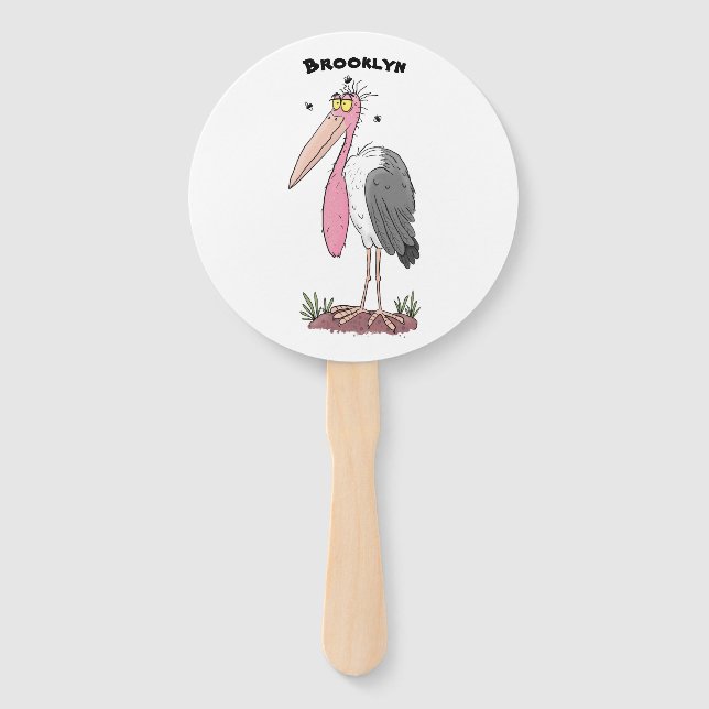 Abanico Funny marabou stork personalizado (Anverso)