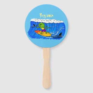 Abanico Funny personalizado de surf con lagarto frito