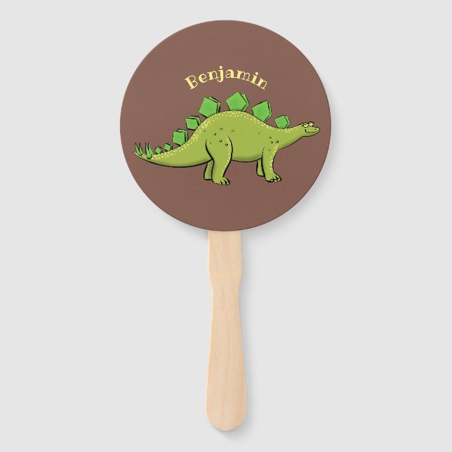 Abanico Funny stegosaurus dinosaur personalizado (Anverso)
