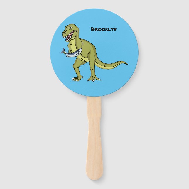 Abanico Funny T rex dinosaur ilustracion (Anverso)