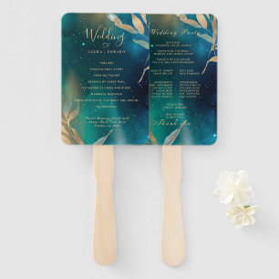 Abanico Galaxia de nebulosa verde esmeralda Relieve metali