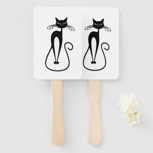 Abanico Gato negro flaco caprichoso