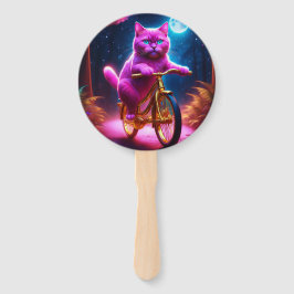 Abanico Gato Rosa En Un Sendero Escenario De Bicicleta Dor