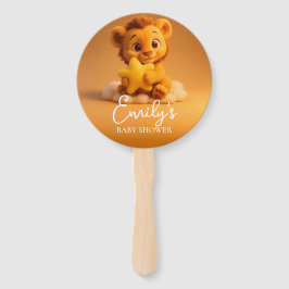 Abanico Gender Reveal Hand Fan, Little Lion. It’s a Girl