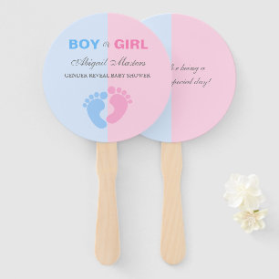 Abanico Género de niño o Chica revelan que Baby Shower tie