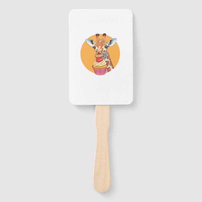 Abanico Giraffe Con Pastel (Anverso)
