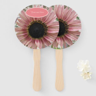 Abanico Girasol rosa pálido personalizado