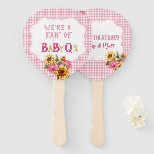 Abanico Girasoles de campo Rosas Gingham rosa a cuadros Ba