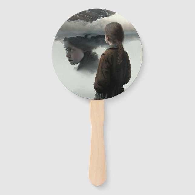 Abanico Girl with clouds (Anverso)