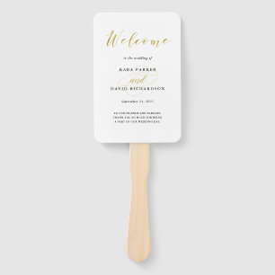 Abanico Glamoroso Boda Faux Gold Classic