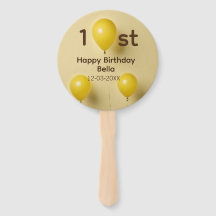 Globos amarillos 1er cumpleaños agregar texto de f