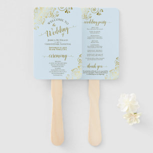 Abanico Gold Lace en el programa Powder Blue Elegant Weddi