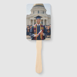 Abanico Gold Photo Personalized Graduation Fan