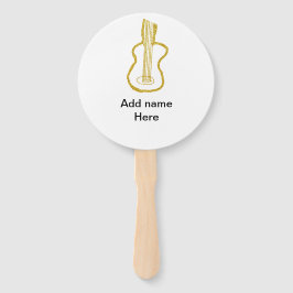 Abanico Golden glitter acoustic guitar add name doodle 