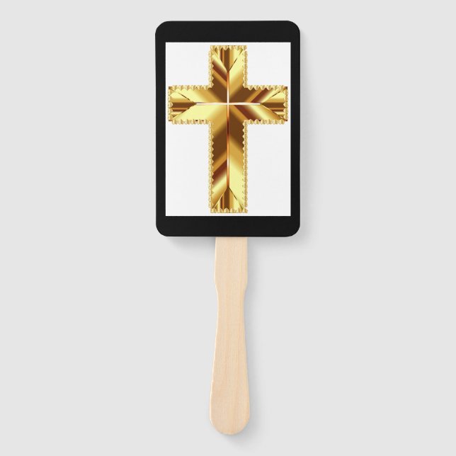ABANICO GOLDEN HOLY CROSS (Anverso)