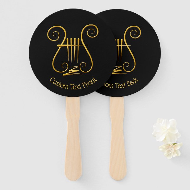 Abanico Golden Lyre (Anverso y reverso)