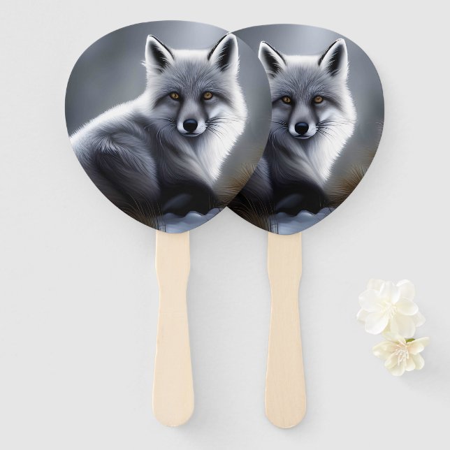 Abanico Gorgeous Artic Fox (Anverso y reverso)