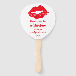 Abanico Gracias a los besos rojos personalizados