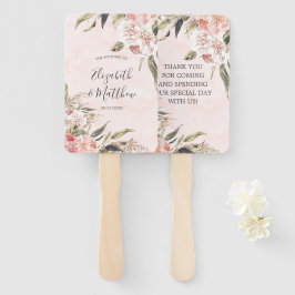 Abanico Gracias Boda Neutral Boho Pink Peony Pampas