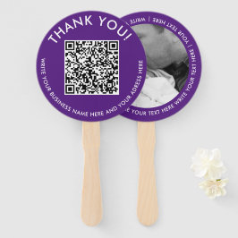 Abanico Gracias Sitio Web Purple White Promo Código QR Fot