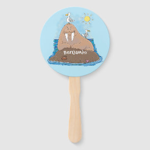 Abanico Gracioso ilustracion personalizado de moras felice