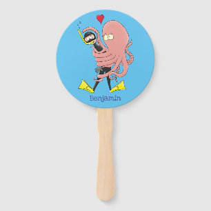 Abanico Gracioso pulpo abrazos buceo humor personalizado