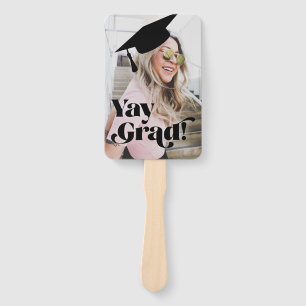 Abanico Grado Yay Grad Grun Graduación Foto Mortarboard Mo