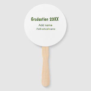 Abanico Graduación 20XX añadir nombre de año escuela verde