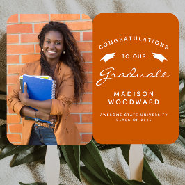 Abanico Graduación blanca de Naranja quemada por foto de P