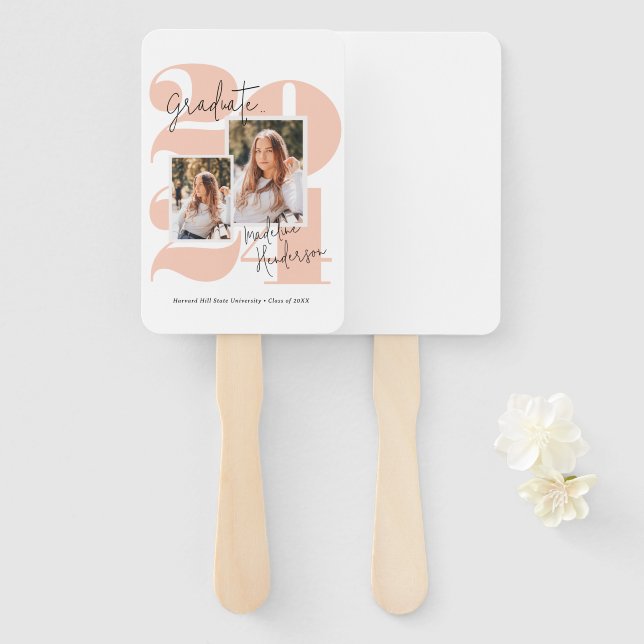 Abanico Graduación de clase de clase de clase de Collage d (Anverso y reverso)