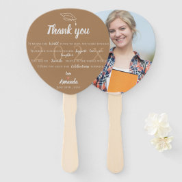 Abanico Graduación de fotografía marrón de 2025 Gracias