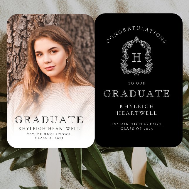 Abanico Graduación de fotografías en blanco negro monogram (Subido por el creador)