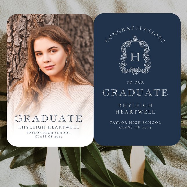 Abanico Graduación de fotos en blanco azul de la Marina Mo (Subido por el creador)