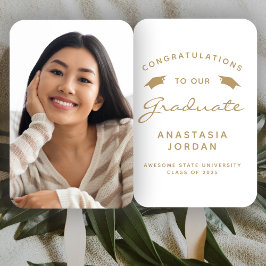 Abanico Graduación de Oro Blanco con Foto Personalizada 20