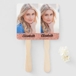 Abanico Graduación en Monograma Rosa de la foto