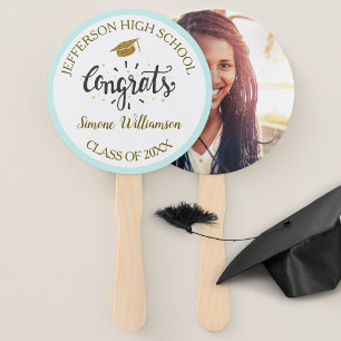 Abanico Graduación Fan Moda Oro Personalizado Graduado Fot