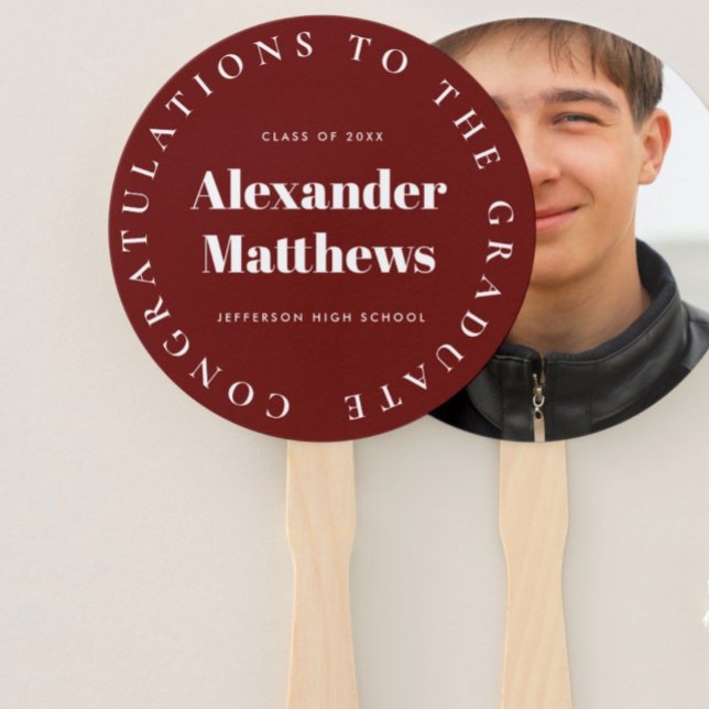 Abanico Graduación Fan School Clase Masculino Foto Borgoña (Subido por el creador)