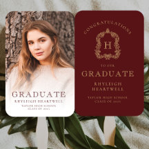 Graduación fotográfica de oro de Borgoña monograma