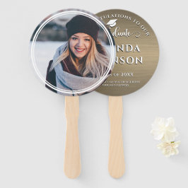 Abanico Graduación marrón metálica de fotografía de gradua