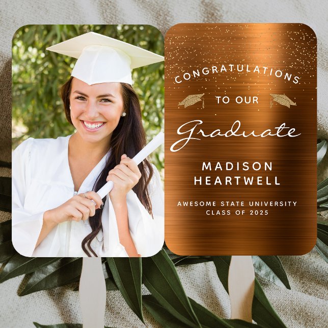 Abanico Graduación metálica de cobre de foto Personalizado (Subido por el creador)