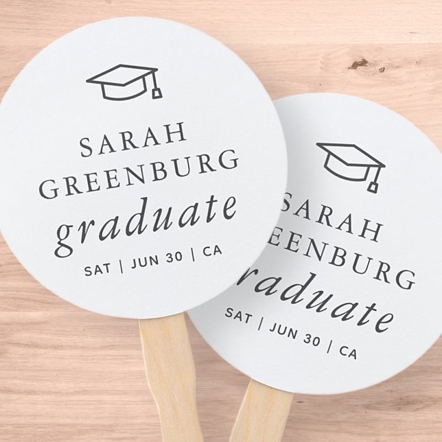 Abanico Graduate Modern Minimalist Simple Chic Graduation (Subido por el creador)