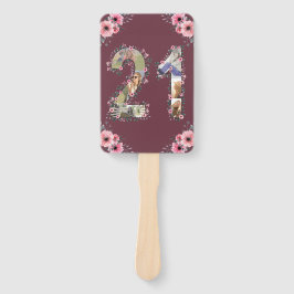 Abanico Gran mujer de Collage de fotos de cumpleaños 21