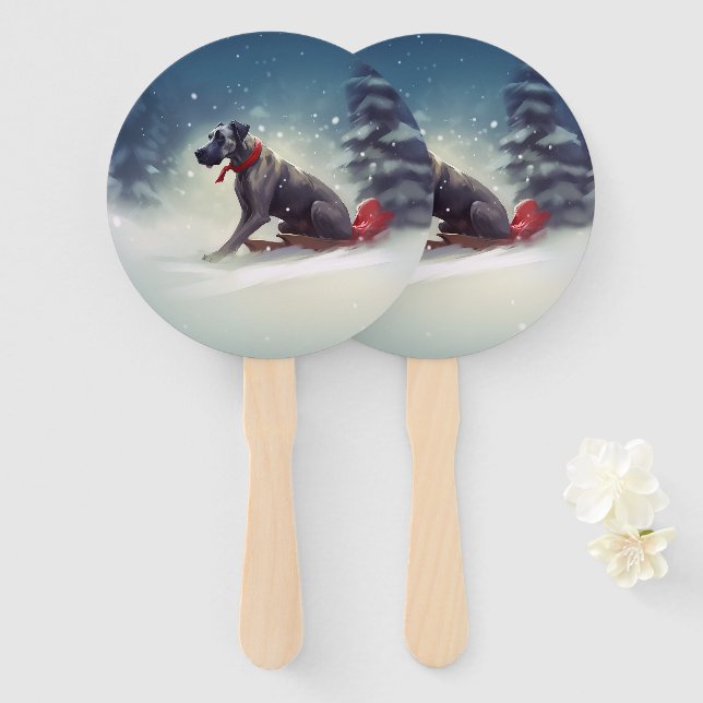 Abanico Gran Navidad danés en invierno (Anverso y reverso)