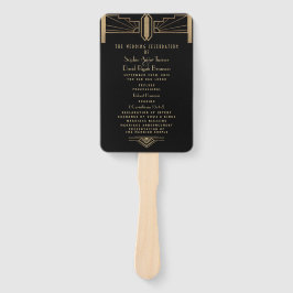 Abanico Gran programa de bodas gatsby Art Deco de Glam 20