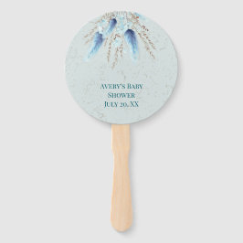 Abanico Grasa Boho Blue Pampas