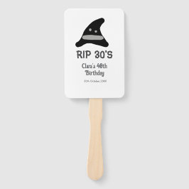 Abanico Gray black RIP 30's 40th birthday witch hat hallow