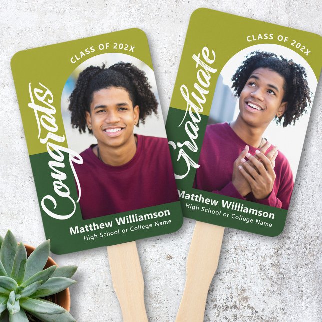 Abanico Green Congrats Grad 2 Photo Arch Bold Script Retro (Subido por el creador)