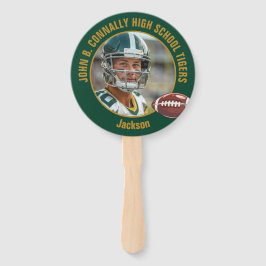 Abanico Green Gold High School Football Player Photo