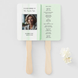 Abanico Green In Love Memory Elegant Funeral Memorial